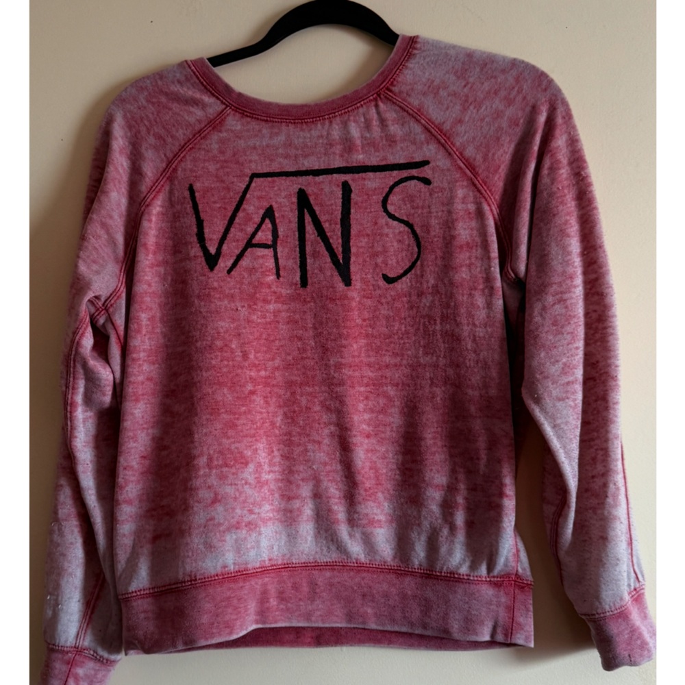 Vans Salmon Red Crewneck Long-Sleeved Sweatshirt Sweater Pull-Over